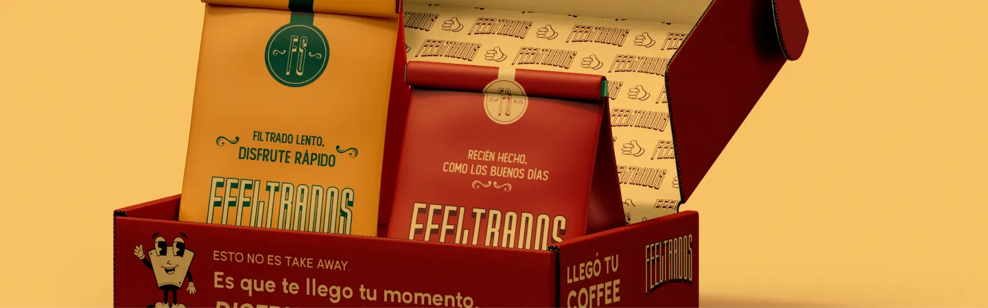 Caja de suscripción Feeltrados con paquetes de café